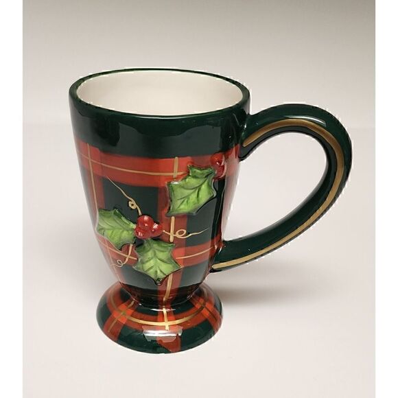 Vintage Flowers Inc Balloons Christmas Theme Hot Chocolate Or Coffee Mugs/Plates - Picture 4 of 12